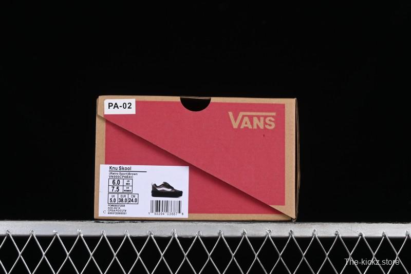 Vans Classics Knu Skool Retro Chunky Tongue Skate Shoes in Black/Brown - VN000CP6BXC