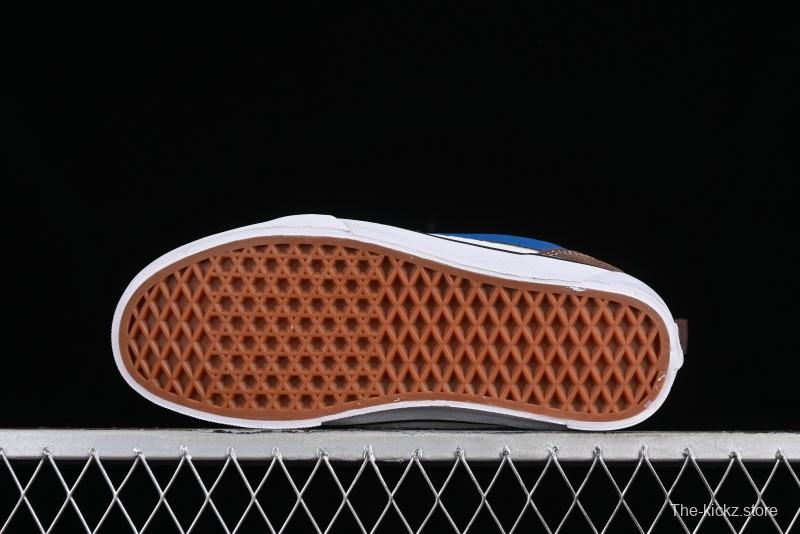 Vans Classics Knu Skool White Blue Brown Colorblock Chunky Tongue Skate Shoes - VN0009QCDMV