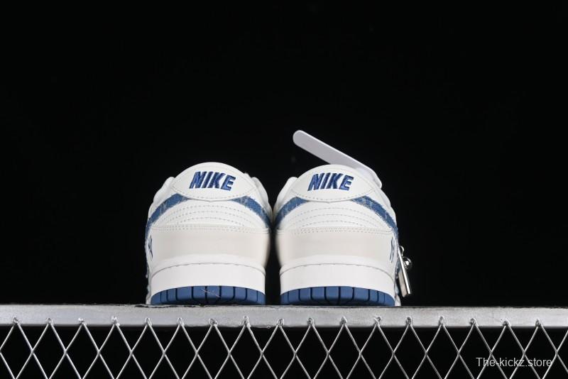 Nike SB Dunk Low MLB Collaboration - Blue Denim Anniversary Custom Low-Top Casual Sneakers - DQ1098-348