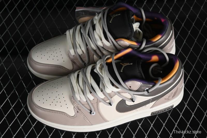 Nike Air Jordan 1 Low AJ1 Panda Prank Street Graffiti - Angel Demon Low Top Basketball Shoes - DQ8421-001