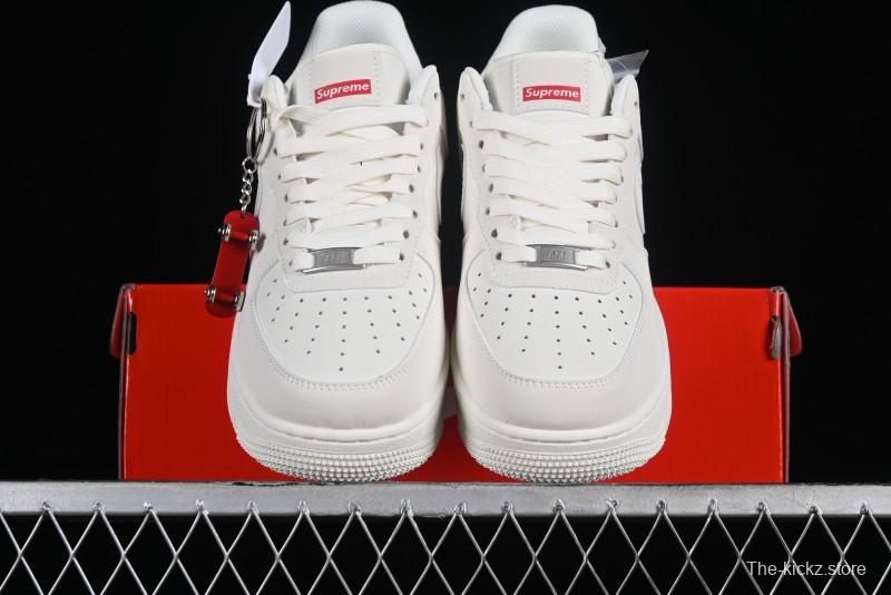 Supreme x Nike Air Force 1'07 Low Off-White Casual Skate Shoes with Zoom Air Cushion - HD1968-007