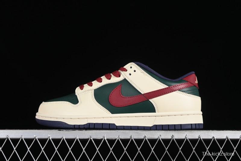 Nike SB Dunk Low Retro Skateboarding Shoes with Gorge Green and Red Swoosh Design - FV8106-361