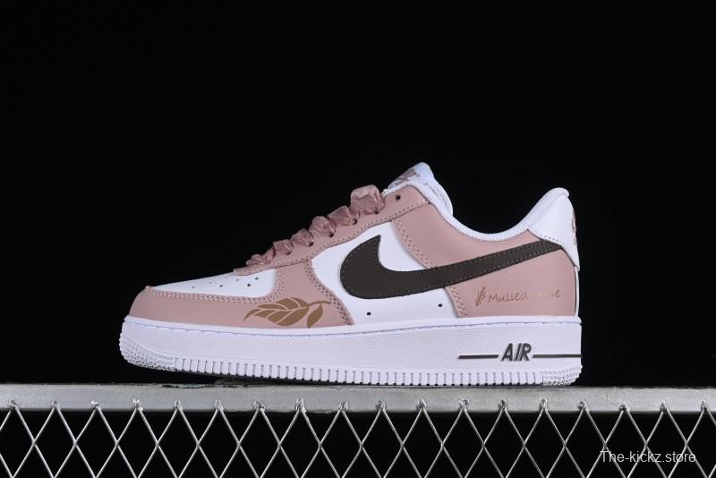Nike Air Force 1 '07 Low Casual Sneakers in Dusty Rose with Hand-Painted Details - CV8699-578
