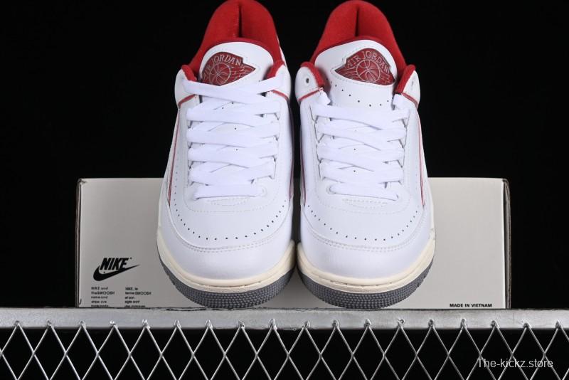 Nike Air Jordan 2/3 Retro Low Top Basketball Shoes in White/Red - FD0383-161