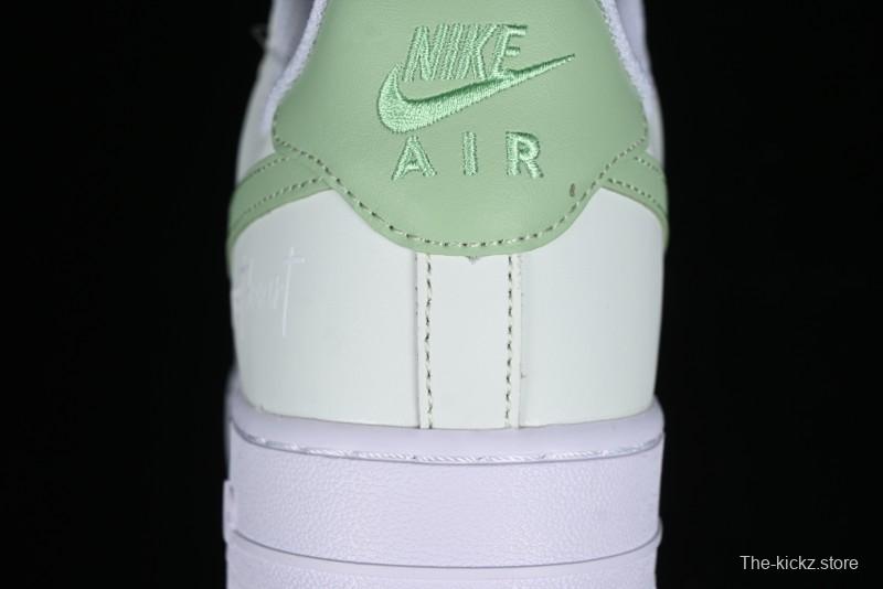 Nike Air Force 1 '07 Low Casual Sneakers with Anime-inspired Green Apple Spray Paint Design - DY8899-002