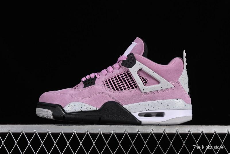 Nike Air Jordan 4 Retro Sneakers in Orchid Pink with Cement Grey Accents - AQ9129-501