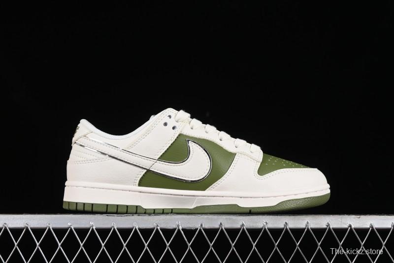Nike SB Dunk Low LV Collaboration - Beige Olive Green Anniversary Custom Low-Top Casual Skate Shoes - BB8766-211