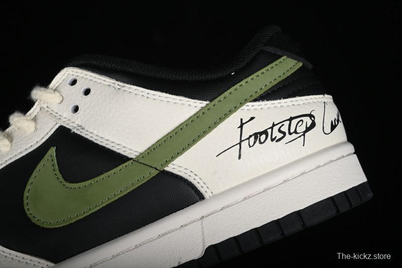 Nike SB Dunk Low Casual Skateboarding Shoes in Beige Green with Hemp Rope Detail - LK2146-511