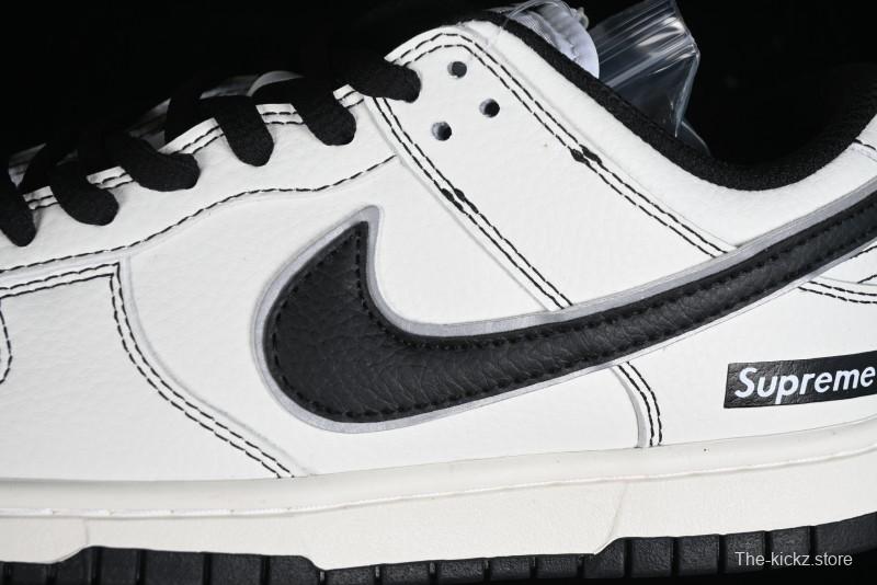 Nike Supreme x SB Dunk Low Casual Skate Shoes in Black and Beige - RM2308-237