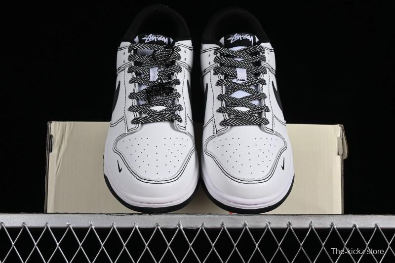 Stussy x Nike Dunk Low SB Skate Shoes in White-Black - FC1688-137