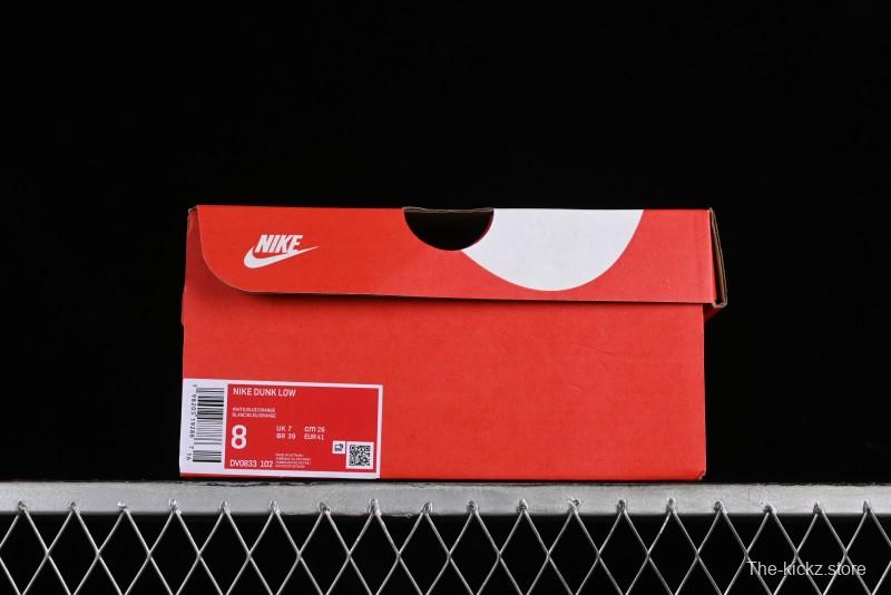 Nike SB Dunk Low Casual Skate Shoes in White Green Orange - DV0833-102