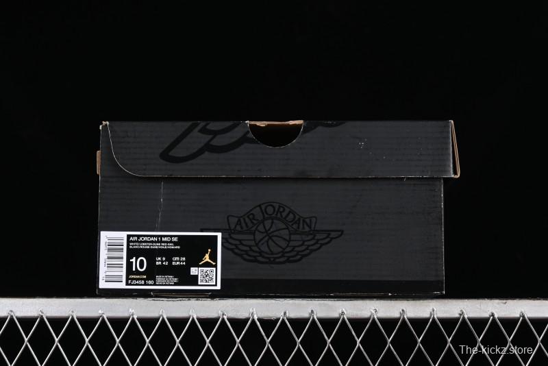 Nike Air Jordan 1 Mid Basketball Shoes in White/Orange/Red - FJ3458-160