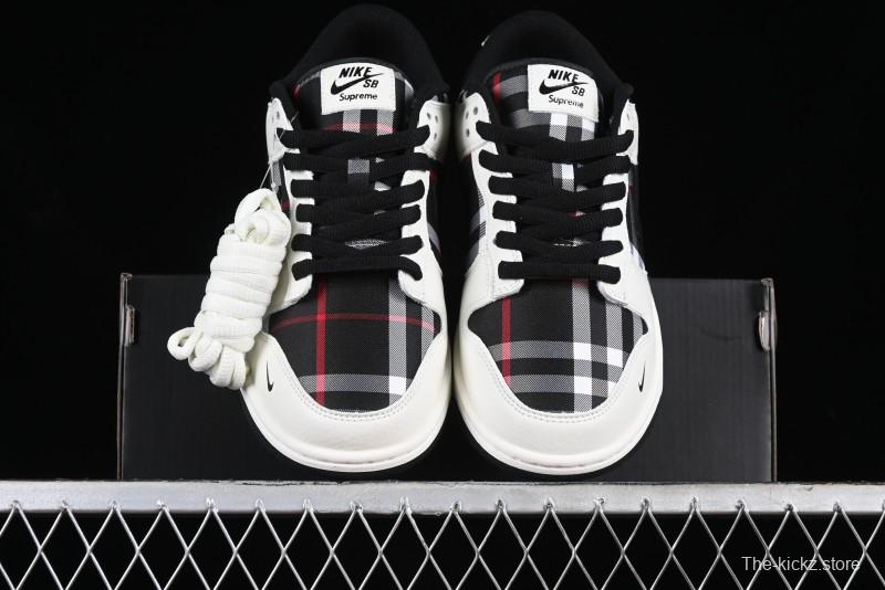 Nike SB Dunk Low Supreme Plaid Colorway Low-Top Casual Skateboarding Shoes - SP1098-071