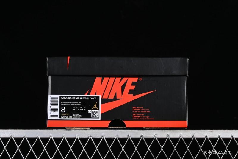 Nike Air Jordan 1 Low AJ1 Black Green Casual Sneakers - CZ0775-036