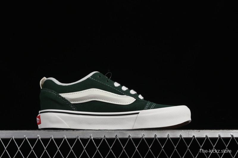 Vans Knu-Skool High Street American Retro Canvas Skate Shoes in Black Green - VN000CSQW3Z
