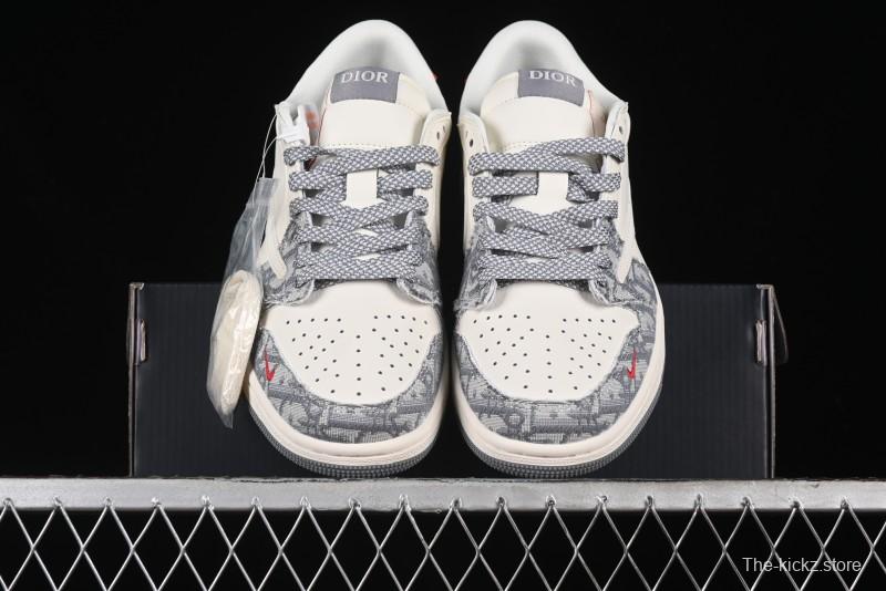 Nike Travis Scott x Fragment Design x Air Jordan 1 Low OG SP AJ1 Low Top Casual Sneakers - XY2688-113