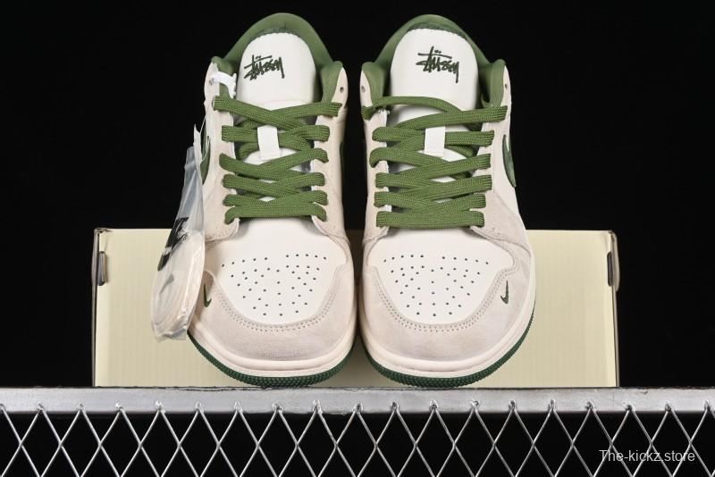 Nike Air Jordan 1 Low Stussy Collaboration Retro Basketball Shoes - DM5688-102
