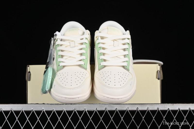 Nike SB Dunk Low Stussy Collaboration - Cream Apple Green Anniversary Custom Low-Top Casual Skate Shoes - XY1688-006