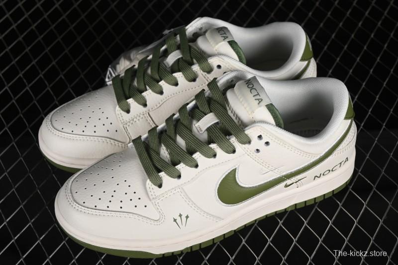 Nike SB Dunk Low NOCTA Anniversary Customized Low-Top Casual Sneakers with White and Green Swoosh - DQ1098-388