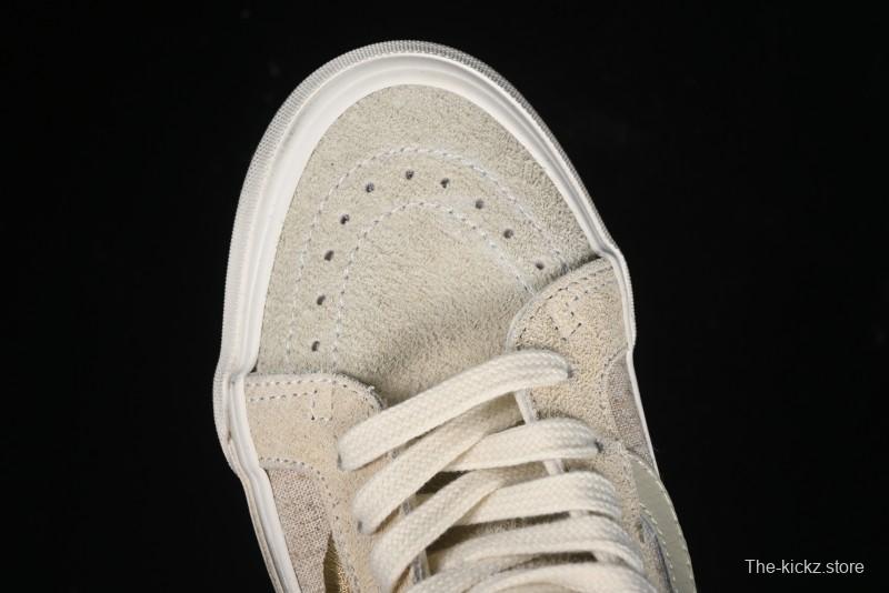 Vans Notre Premium Sk8-Hi High-Top Skate Shoes with Upgraded Suede and Linen Materials - VN000CR0BWQ