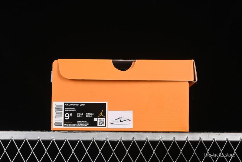 Nike Air Jordan 1 Low AJ1 LV Collaboration - Printed Dark Blue Swoosh High-End Custom Retro Basketball Shoes - WG8850-009