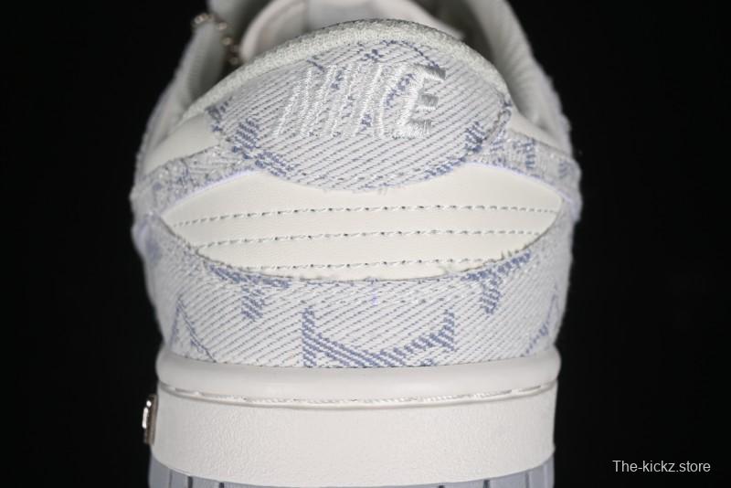 Nike SB Dunk Low LV Collaboration - Purple Denim with White and Purple Swoosh Anniversary High-End Custom Low-Top Casual Sneakers - DJ2024-010