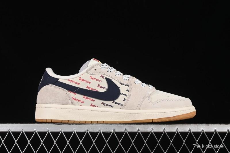 Nike Travis Scott x Fragment Design x Air Jordan 1 Low OG SP AJ1 Supreme Collaboration - JH6088-613