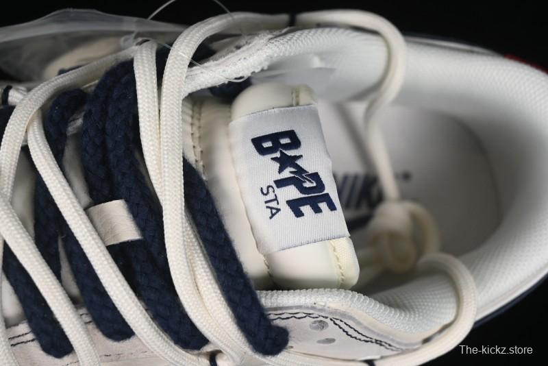 Nike SB Dunk Low BAPE Collaboration - Strap Blue Swoosh Anniversary Customized Low-Top Casual Sneakers SJ2068-298