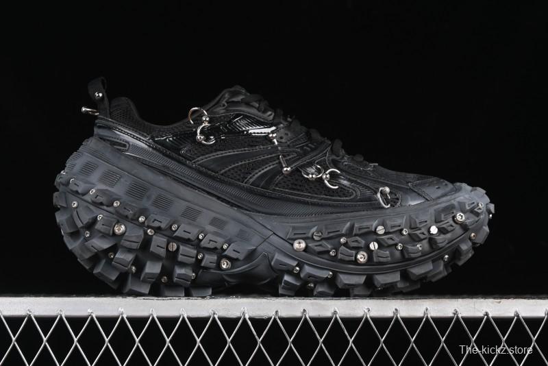 Balenciaga Defender Rubber Platform Sneakers Low-Top Combat Outdoor Shoes with Studded Design and Exaggerated Tire Tread Sole - W2RAG1081