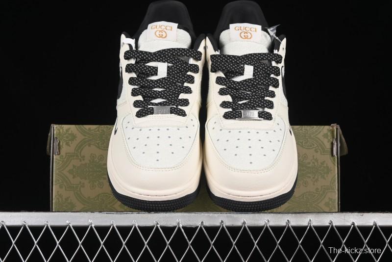 Nike Air Force 1 '07 Low Gucci Collaboration - Dark Blue Linen Casual Sneakers - XZ3398-888