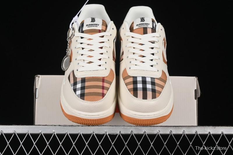 Nike Air Force 1 '07 Low Burberry Check Print Casual Sneakers - DF0180-006
