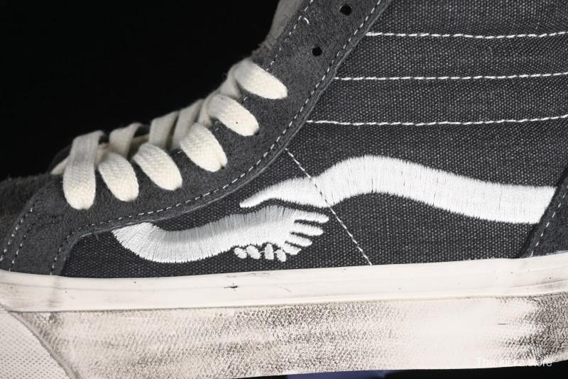 Vans Notre Premium Sk8-Hi High-Top Skate Shoes with Striped Design and Washed Effect - VN000CR0RVN