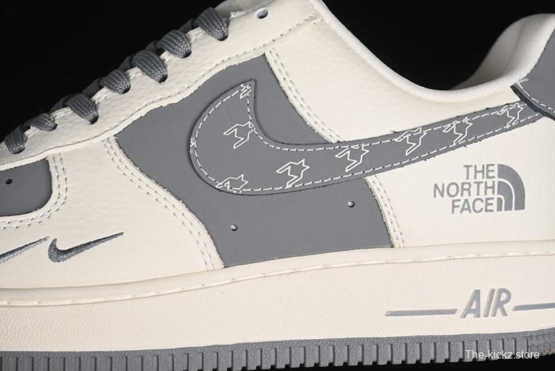 Nike Air Force 1 '07 Low The North Face Bear Collaboration - Beige Grey Swoosh Low-Top Casual Sneakers - KK1988-011