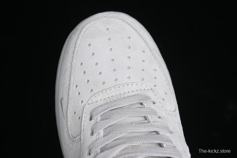 Nike Air Force 1 '07 Low Ghostface Collaboration - Light Grey Pigskin Low-Top Casual Sneakers - DF0188-022