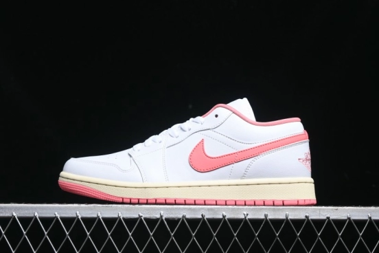 Nike Air Jordan 1 Low AJ1 White Pink Low-Top Casual Sneakers - DC0774-109