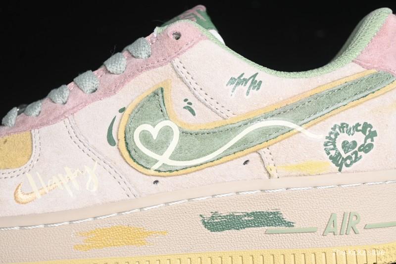 Nike Air Force 1 '07 Low Peach Trees Christmas Eve Limited Custom Casual Sneakers - CD1212-777