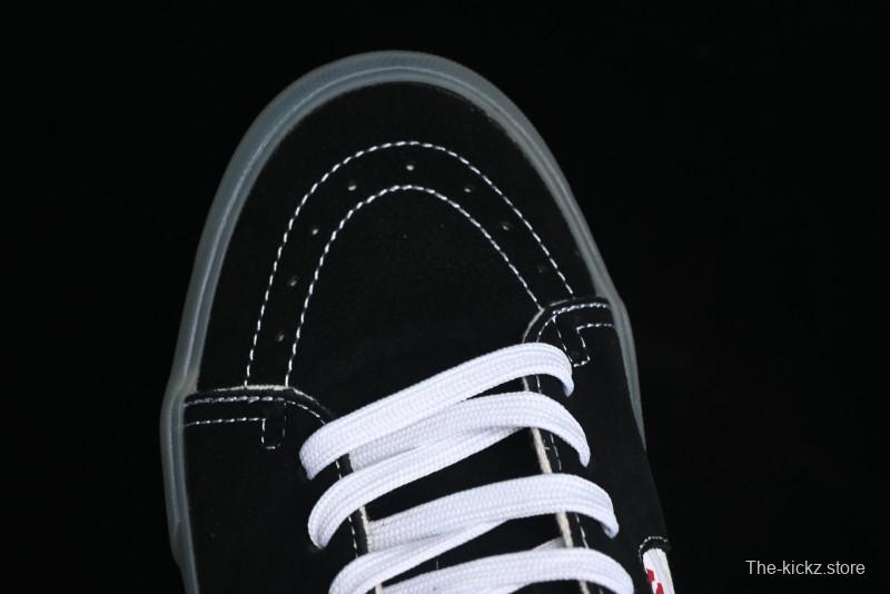 Palm Angels x Vans Sk8-Mid Collaboration Mid-Top Skate Shoes with Distressed Sole - VN000CRPGRN