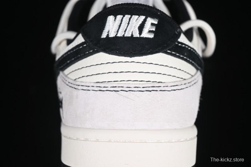 Nike SB Dunk Low Stussy Collaboration Anniversary Edition Lace-Up Beige Grey Black Swoosh Low-Top Casual Skate Shoes - YX5066-242