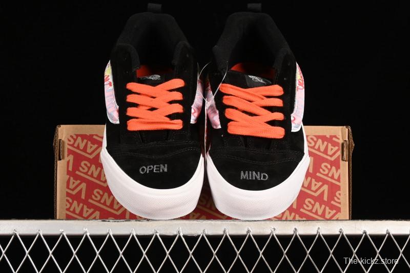 Vans Classics Knu Skool Retro Sneakers with Embroidered Graffiti Design and Thick Tongue - VN000CS00ZB