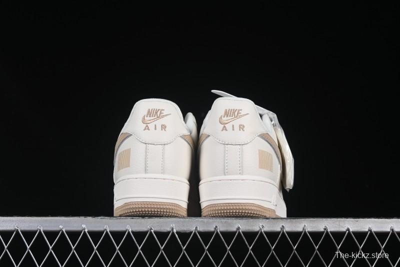Nike Air Force 1 '07 Low QR Code Metallic Gold Star Sneakers Low-Top Casual Shoes - CU1836-965