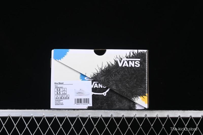 Vans Knu Skool Pearl White Chunky Sneakers with D-Ring Lacing System - VN000D22QC5