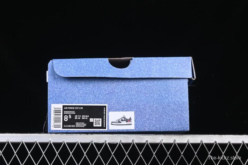 Nike Air Force 1 '07 Low Levi's Collaboration Light Blue Denim Drawstring Casual Sneakers - SJ1198-900