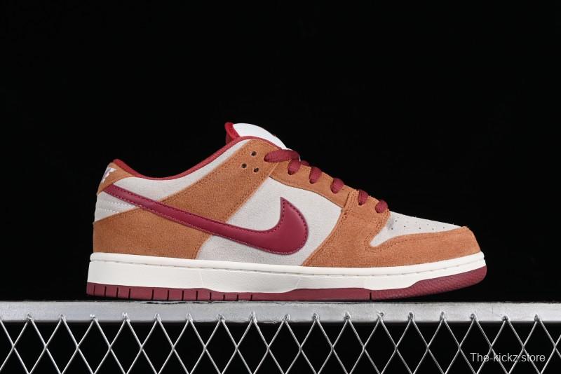 Nike SB Dunk Low Pro Brown Red Colorway SB Low Top Casual Skate Shoes - BQ6817-202