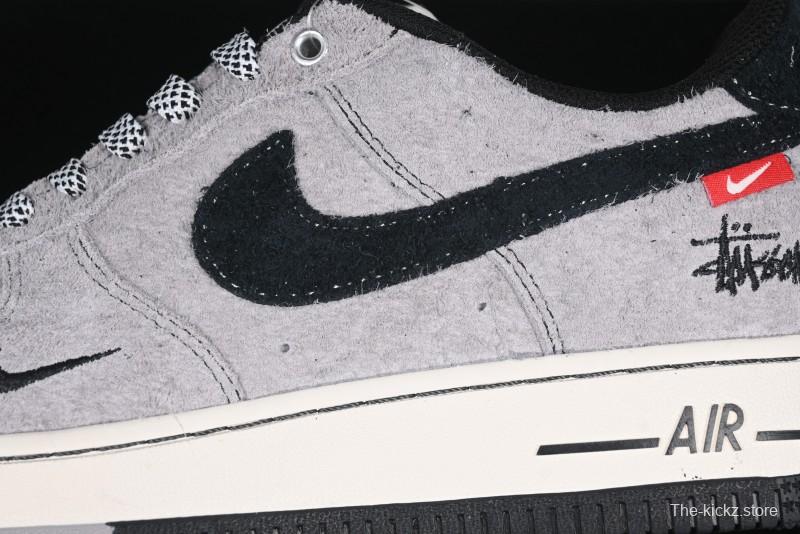 Nike Air Force 1 '07 Low Stussy Collaboration - Suede Grey Low-Top Casual Sneakers - SJ6698-018