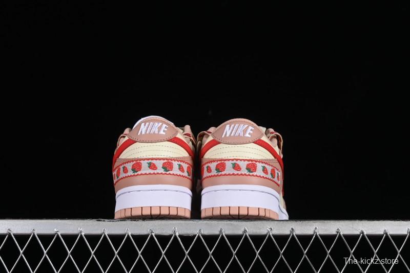 Nike Dunk Low SB Christmas Gift Strawberry Cake Casual Sneakers with Dual Laces - DD1503-118
