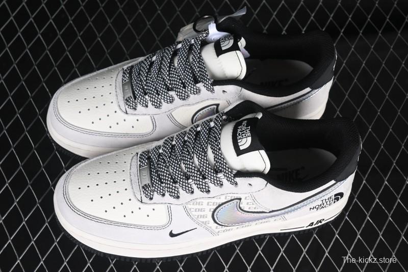 Nike Air Force 1'07 Low The North Face Collaboration - Grey Black Reflective Swoosh Casual Sneakers - DM6688-007