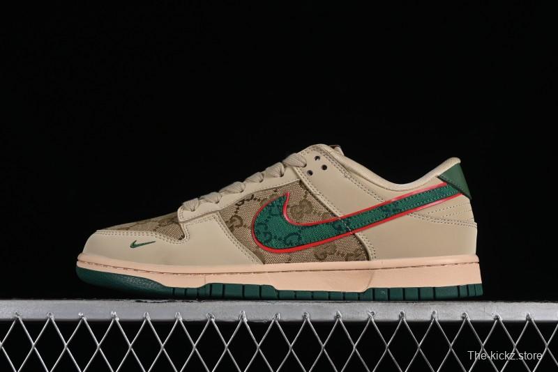 Nike SB Dunk Low Gucci Collaboration - Anniversary High-End Customized Low-Top Casual Sneakers - DQ1098-357