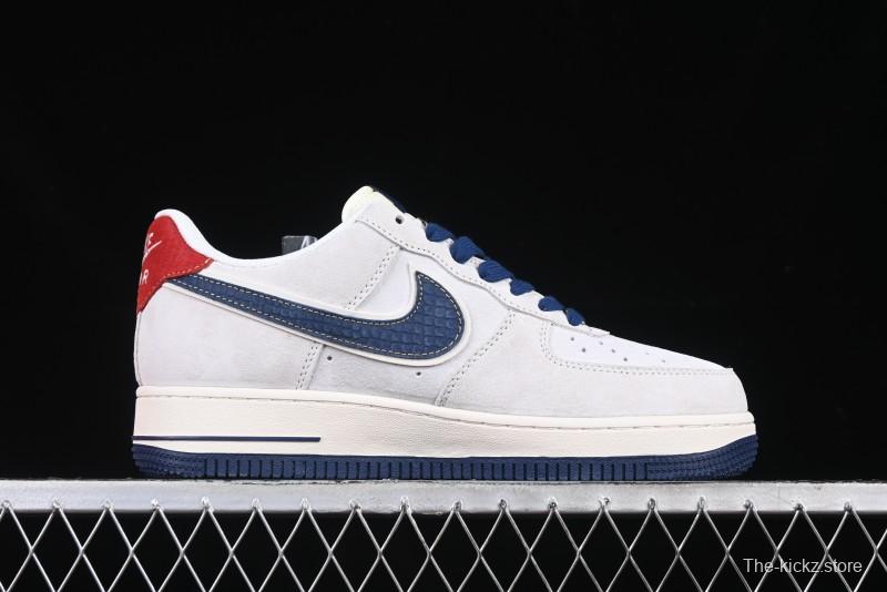 Nike Air Force 1 '07 Low Year of the Snake Limited Edition Grey Blue Red Pig Leather Low-Top Casual Sneakers - XZ2025-666