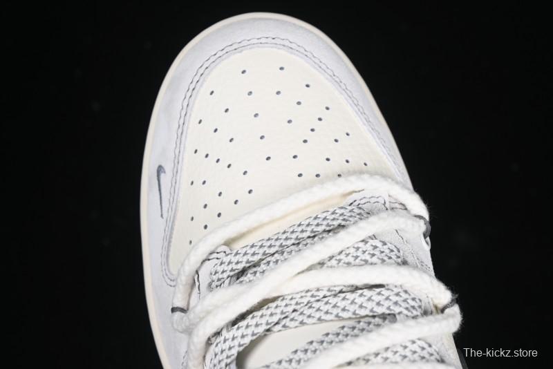 Nike SB Dunk Low The North Face x Supreme Collaboration Light Gray Hook Anniversary Custom Low-Top Casual Skate Shoes - YX5066-230