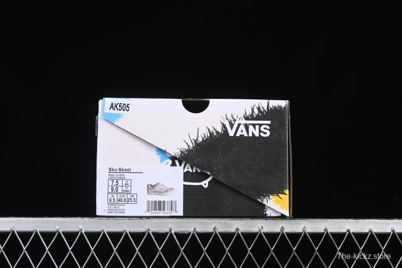 Vans Knu Skool Pearl White Grey Low Top Casual Skate Shoes - VN0007QDBGE